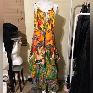 FARM beautiful layered tropical dress L 🌺 BRAND NEW